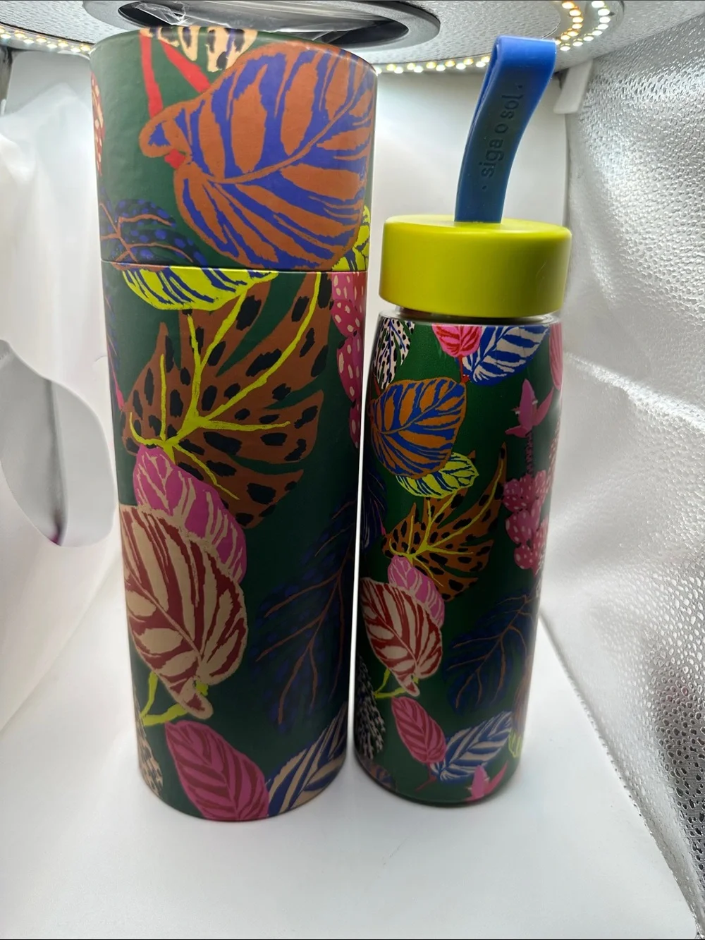 Farm Rio Floral Pattern Travel Insulated Water Bottle